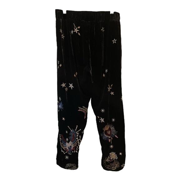 Johnny Was Victoria Black Velvet Joggers - Picture 3 of 6